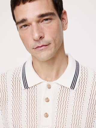 Polo tipo jersey de algodón en zigzag.