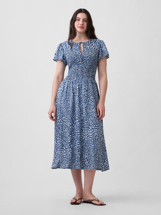 Vestido Midi con Mangas Acampanadas