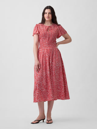 Vestido Midi con Mangas Acampanadas