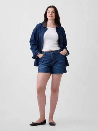 Shorts vaqueros suaves de talle medio de 5".