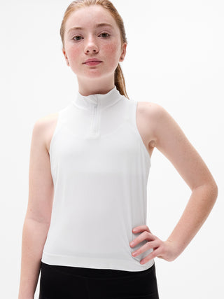 Camiseta sin mangas con cremallera de un cuarto Power Up para niña Athleta.