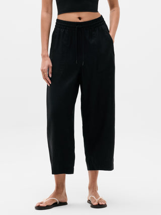 Pantalón Barrel con Cintura Elástica de Lino