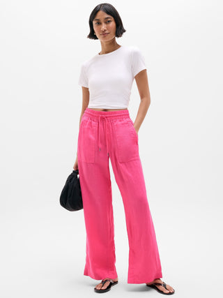 Retreat Linen High Rise Wide Leg Pant