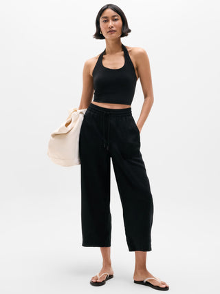 Pantalón Barrel con Cintura Elástica de Lino