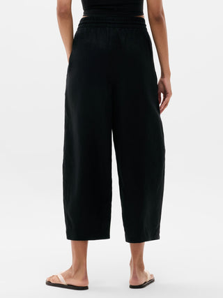 Pantalón Barrel con Cintura Elástica de Lino