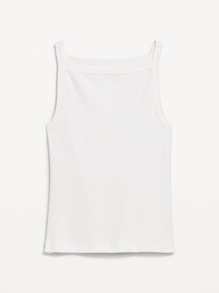 Camiseta sin mangas con delantal sin mangas ajustada.