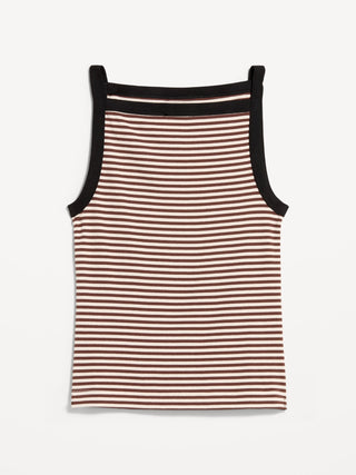 Camiseta sin mangas con delantal sin mangas ajustada.