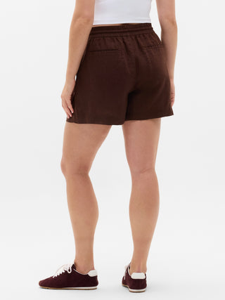 Linen Elastic Waist Shorts