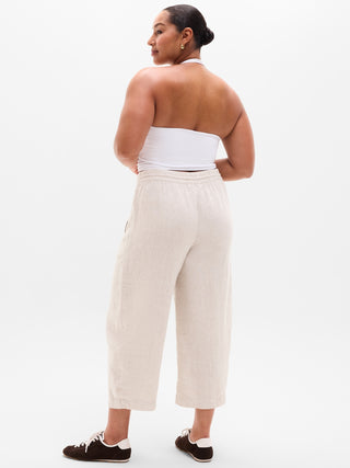 Pantalón Barrel con Cintura Elástica de Lino