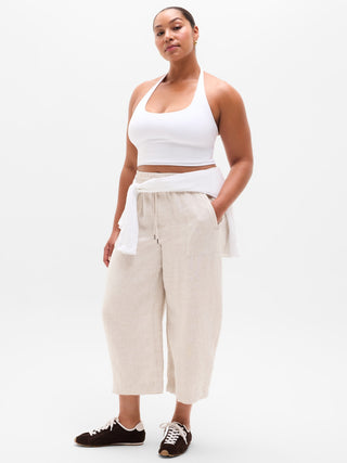 Pantalón Barrel con Cintura Elástica de Lino