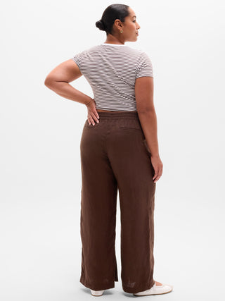 Pantalón Wide Leg Talle Alto de Lino