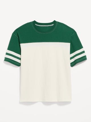 Camiseta pesada de manga corta estilo fútbol.