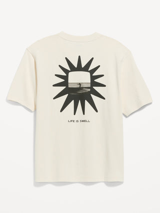 Camiseta holgada y pesada con gráfico y logo.