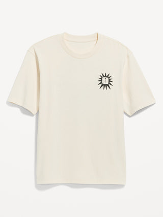 Camiseta holgada y pesada con gráfico y logo.