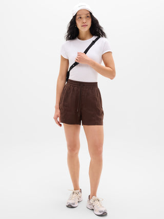 Linen Elastic Waist Shorts