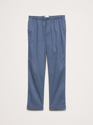 Pantalón recto italiano de lino y algodón.