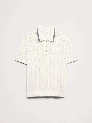 Polo tipo jersey de algodón en zigzag.