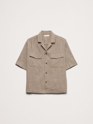 Short-Sleeve Cotton Shirt with Pockets