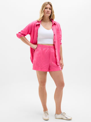 Short con Cintura Elástica de Lino