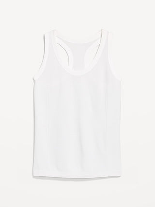 Camiseta sin mangas fluida con espalda cruzada ajustada y sin costuras.