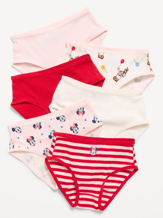 Disney© Minnie Mouse Bikini ropa interior, paquete de 6 para niñas pequeñas.
