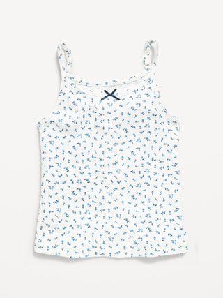 Camiseta sin mangas estampada ajustada para niñas.