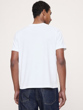 Camiseta de algodón ante con cuello redondo.
