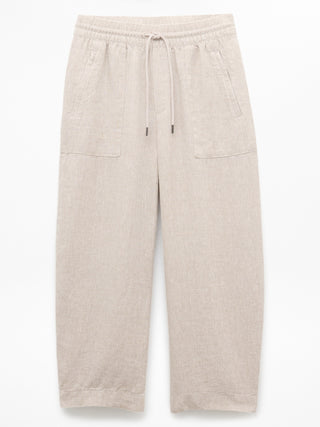 Pantalón Barrel con Cintura Elástica de Lino