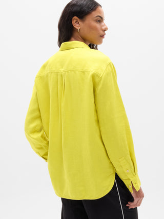 Camisa Manga Larga con Botones de Lino