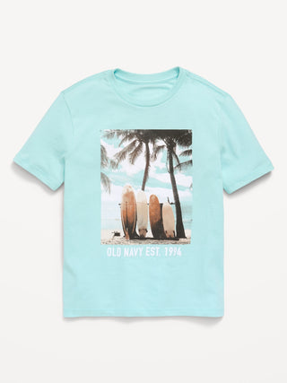 Camiseta de manga corta con logo gráfico para niño.