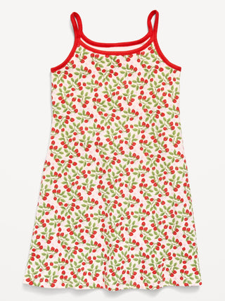 Vestido con vuelo de canalé ajustado sin mangas para niñas.