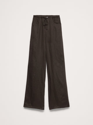 Pantalón ancho con cordón en lino The Studio.