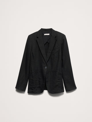 Blazer ajustado de lino.