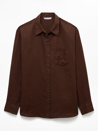 Camisa Manga Larga con Botones de Lino