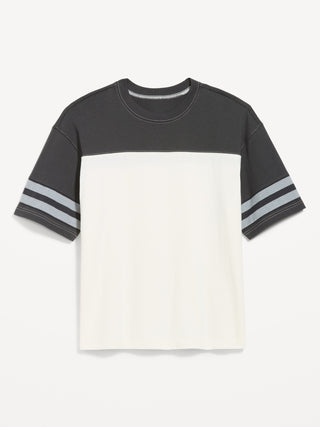 Camiseta pesada de manga corta estilo fútbol.