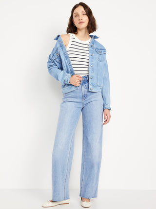 Jeans anchos de cintura extra alta.