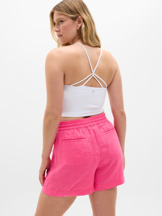 Short con Cintura Elástica de Lino