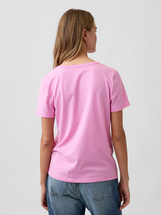 Camiseta Manga Corta Cuello V de Algodón