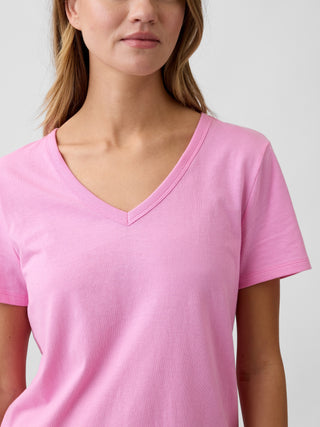 Camiseta Manga Corta Cuello V de Algodón