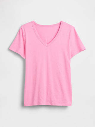 Camiseta Manga Corta Cuello V de Algodón