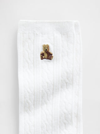 Calcetines de punto trenzado con osito Brannan.