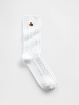 Calcetines de punto trenzado con osito Brannan.
