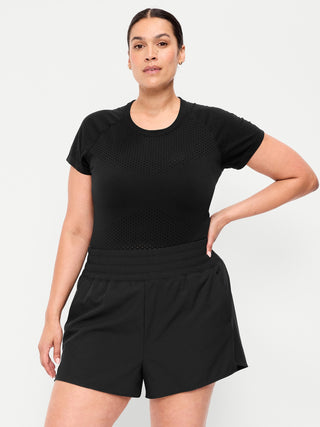 Camiseta corta con textura sin costuras.