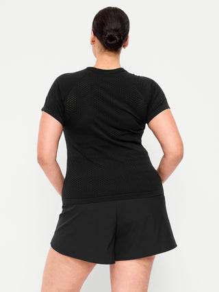 Camiseta corta con textura sin costuras.