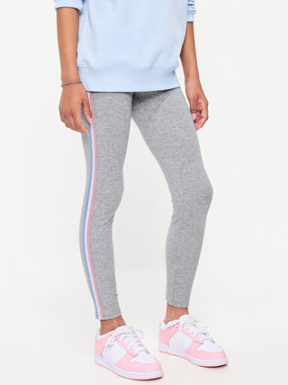 Leggings con ribete de arcoíris para niñas.