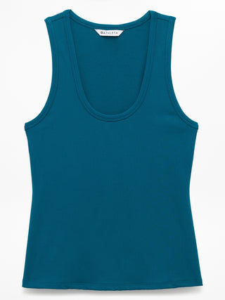 Camiseta sin Mangas con Tejido Canalé