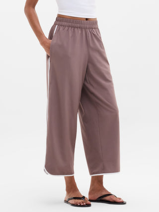Pantalón Crop Talle Alto Detalle Raya