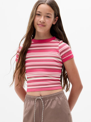 Camiseta de cuello alto para niña Athleta Rise Above.
