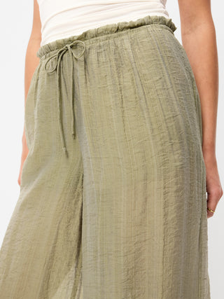 Pantalones harén de gasa de cintura alta.