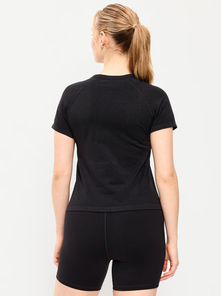 Camiseta corta con textura sin costuras.